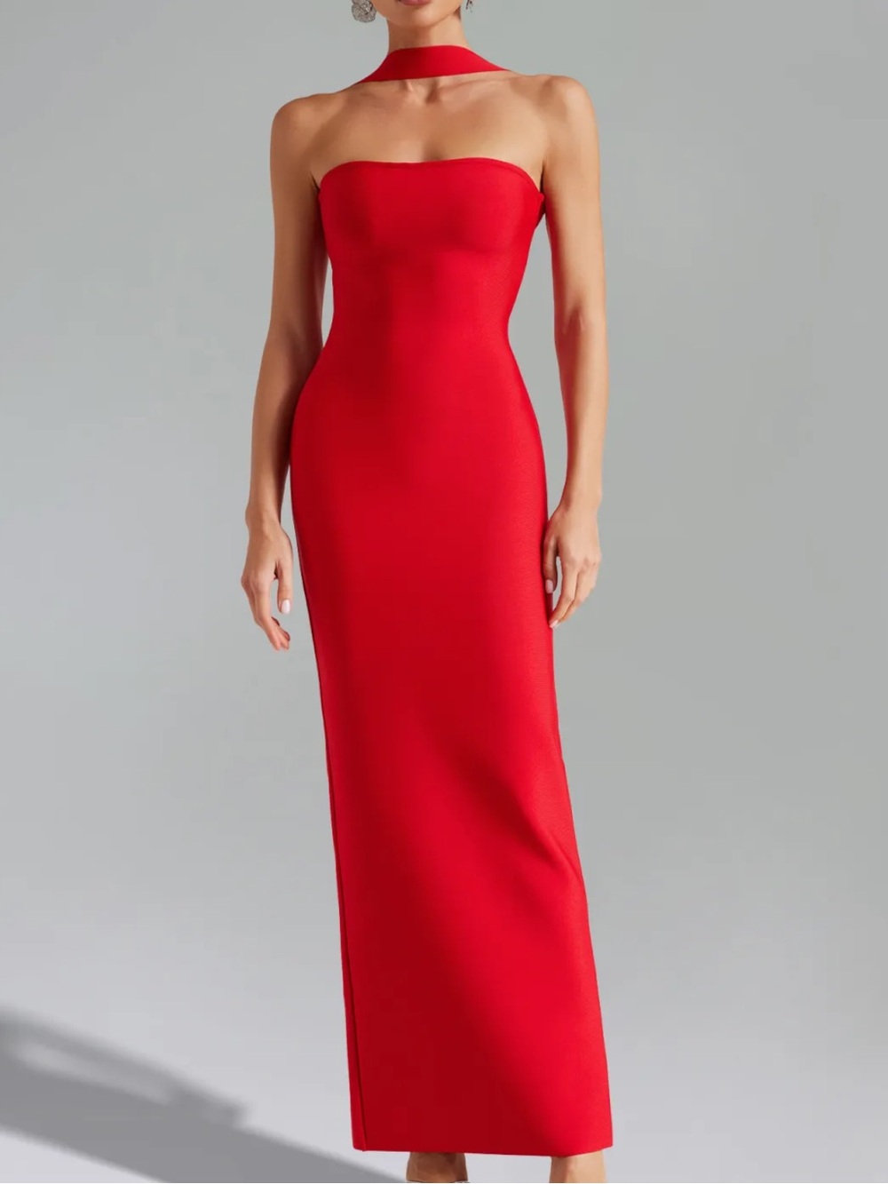 Red long dress